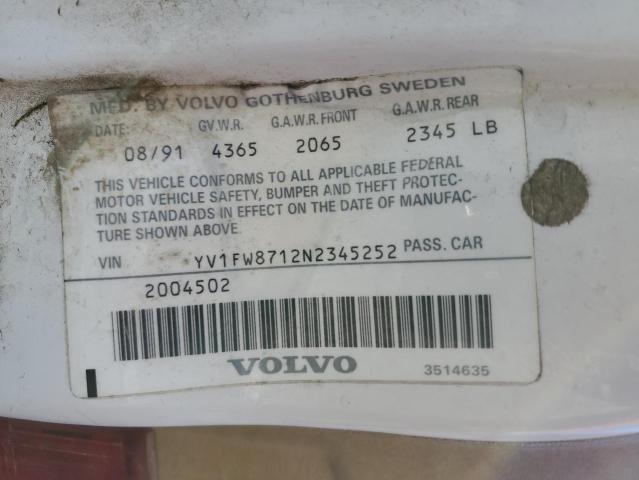 YV1FW8712N2345252 - 1992 VOLVO 740 Blanco foto 12