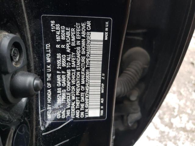 SHHFK7H45HU208391 - 2017 HONDA CIVIC SPORT 黑色 照片 12