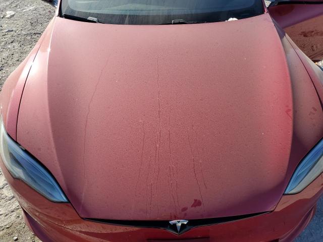 5YJSA1E51NF492076 - 2022 TESLA MODEL S Կարմիր լուսանկար 11