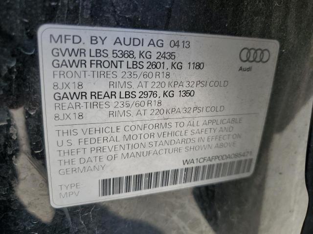 WA1CFAFP0DA085471 - 2013 AUDI Q5 PREMIUM BLACK photo 13