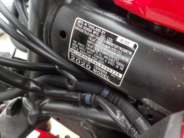 MLHRH0154L5100326 - 2020 HONDA CBR650 RA RED photo 10