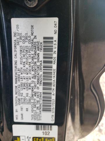 5TETX4CN9AZ715464 - 2010 TOYOTA TACOMA ACCESS CAB მწვანე ფოტო 12