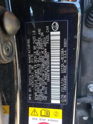 58ABZ1B11KU020963 - 2019 LEXUS ES 350 BLACK photo 12