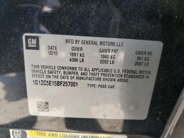 1G1ZC5E15BF257001 - 2011 CHEVROLET MALIBU 1LT შავი ფოტო 13