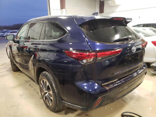 5TDGBRCH1MS515638 - 2021 TOYOTA HIGHLANDER HYBRID XLE BLUE photo 2