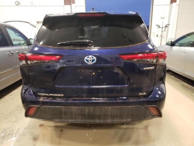 5TDGBRCH1MS515638 - 2021 TOYOTA HIGHLANDER HYBRID XLE BLUE photo 6