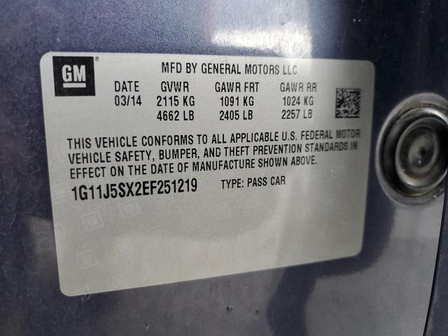 1G11J5SX2EF251219 - 2014 CHEVROLET MALIBU LTZ ლურჯი ფოტო 12