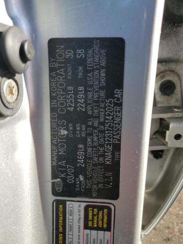 KNAGE123175142025 - 2007 KIA OPTIMA LX SILVER photo 12