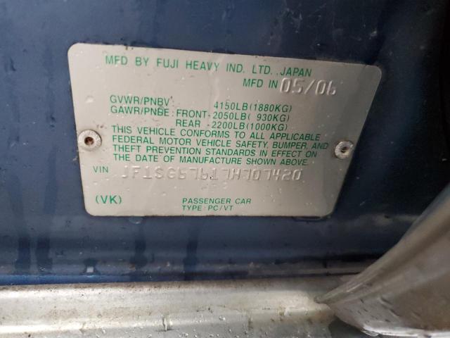 JF1SG67617H707420 - 2007 SUBARU FORESTER 2.5X LL BEAN BLUE photo 13