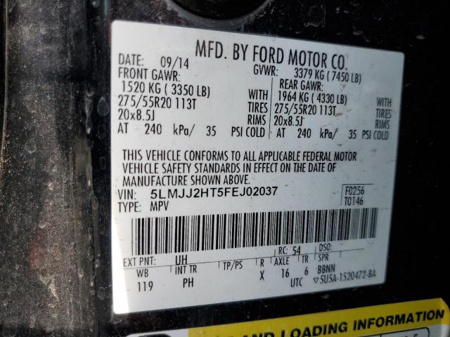 5LMJJ2HT5FEJ02037 - 2015 LINCOLN NAVIGATOR შავი ფოტო 12