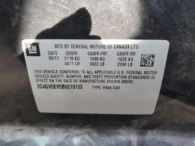 2G4GV5EV5B9210132 - 2011 BUICK REGAL CXL BLACK photo 13