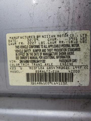 3N1AB61E09L641132 - 2009 NISSAN SENTRA 2.0 SILVER photo 12