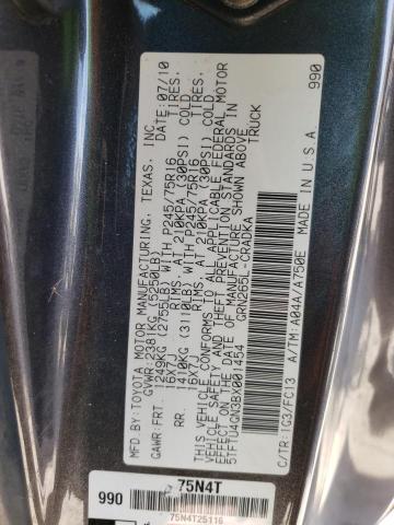 5TFTU4GN3BX001454 - 2011 TOYOTA TACOMA PRERUNNER ACCESS CAB GRAY photo 13