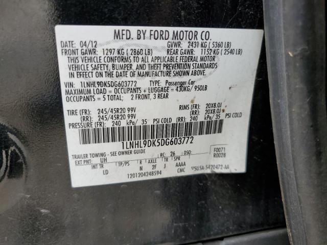 1LNHL9DK5DG603772 - 2013 LINCOLN MKS BLACK photo 12