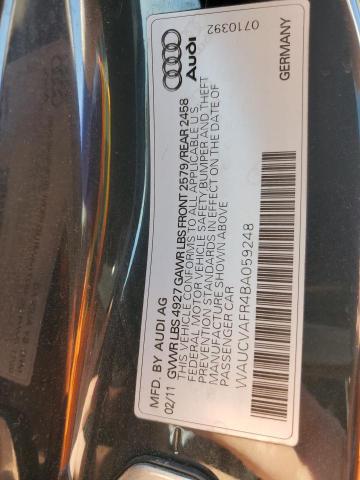 WAUCVAFR4BA059248 - 2011 AUDI S5 PREMIUM PLUS შავი ფოტო 13