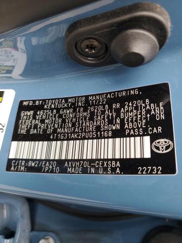 4T1G31AK2PU051168 - 2023 TOYOTA CAMRY SE NIGHT SHADE BLUE photo 13