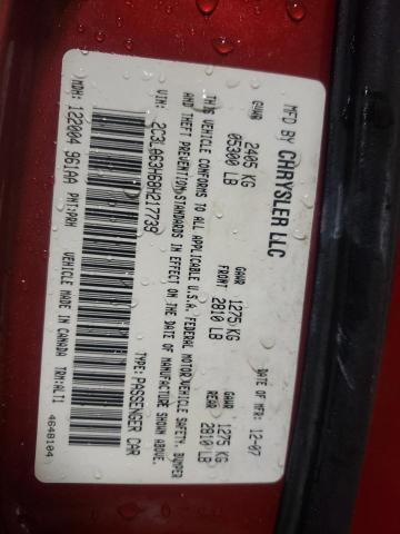 2C3LA63H68H217739 - 2008 CHRYSLER 300C RED photo 13