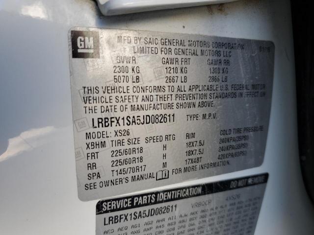 LRBFX1SA5JD082611 - 2018 BUICK ENVISION ESSENCE WHITE photo 12