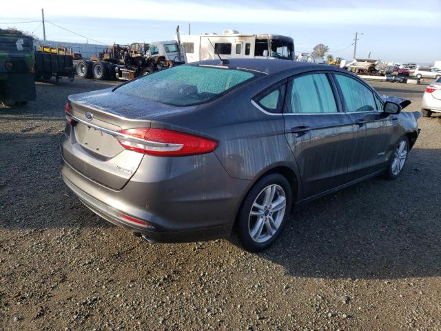 3FA6P0LUXJR165243 - 2018 FORD FUSION SE HYBRID CHARCOAL photo 3