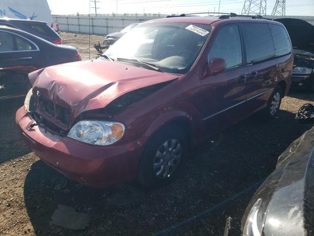 KNDUP132856720277 - 2005 KIA SEDONA EX RED photo 1