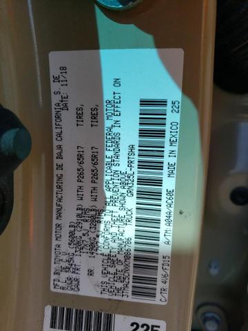 3TMAZ5CNXKM086786 - 2019 TOYOTA TACOMA DOUBLE CAB TAN photo 12