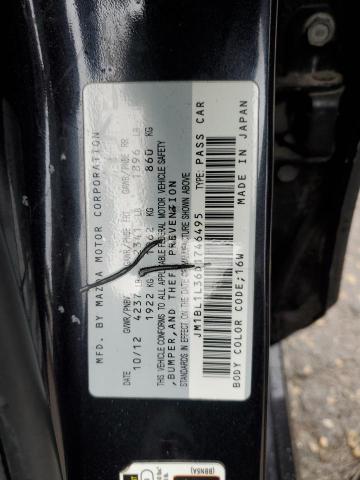 JM1BL1L36D1746495 - 2013 MAZDA SPEED 3 შავი ფოტო 12