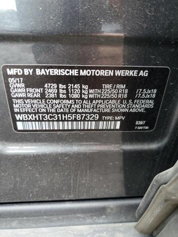 WBXHT3C31H5F87329 - 2017 BMW X1 XDRIVE28I Серый фото 13