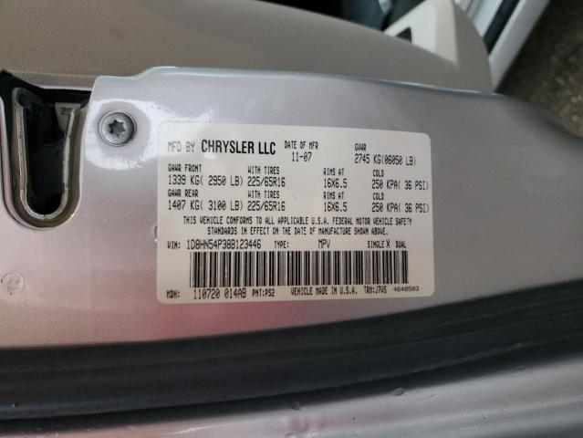 1D8HN54P38B123446 - 2008 DODGE GRAND CARA SXT SILVER photo 13