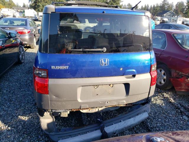 5J6YH28674L001824 - 2004 HONDA ELEMENT EX BLUE photo 6