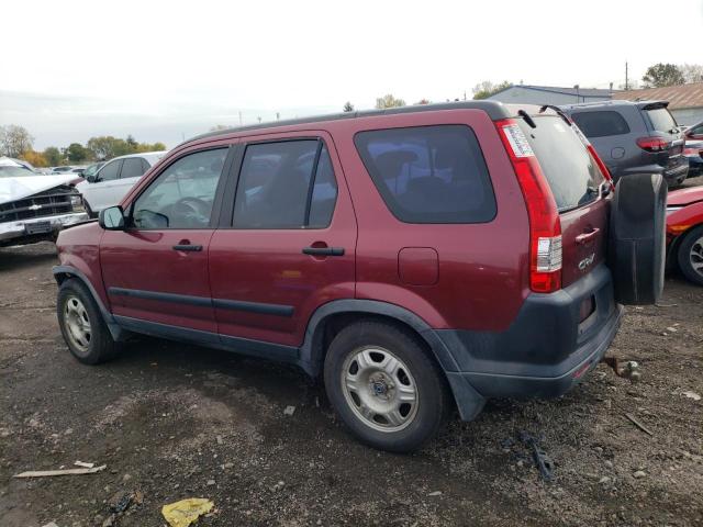 JHLRD78585C049136 - 2005 HONDA CR-V LX BURGUNDY photo 2