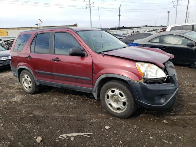 JHLRD78585C049136 - 2005 HONDA CR-V LX BURGUNDY photo 4