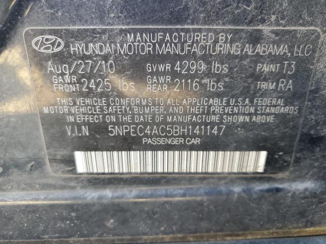 5NPEC4AC5BH141147 - 2011 HYUNDAI SONATA SE BLUE photo 13