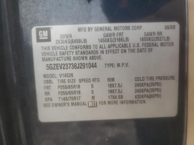 5GZEV23738J291044 - 2008 SATURN OUTLOOK XR BLUE photo 13