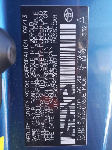 JTKJF5C79E3079871 - 2014 TOYOTA SCION TC 蓝色 照片 12