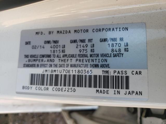 JM1BM1U70E1180365 - 2014 MAZDA 3 SPORT WHITE photo 12