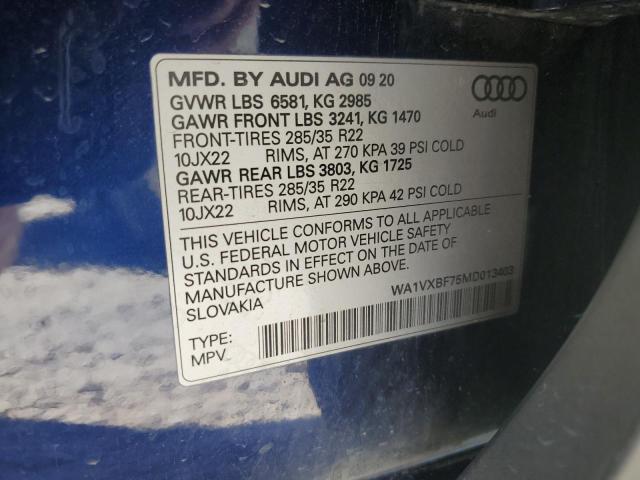 WA1VXBF75MD013403 - 2021 AUDI Q7 PRESTIGE 蓝色 照片 14