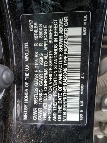 SHHFK7H45HU426346 - 2017 HONDA CIVIC SPORT 黑色 照片 13