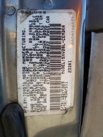 4T1BG22K6YU008022 - 2000 TOYOTA CAMRY CE BEIGE photo 13