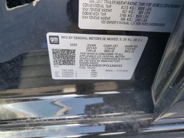 3GTUUGED7PG126033 - 2023 GMC SIERRA K1500 DENALI BLACK photo 12