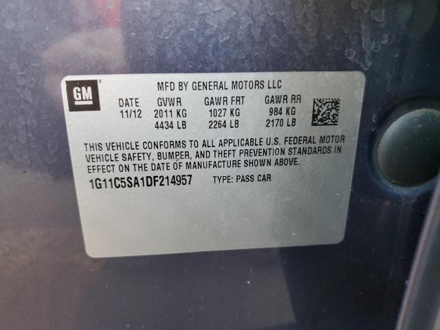 1G11C5SA1DF214957 - 2013 CHEVROLET MALIBU 1LT 蓝色 照片 12