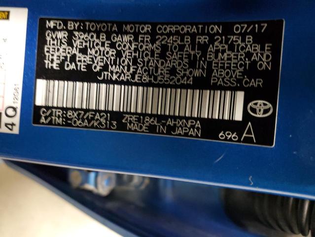 JTNKARJE8HJ552044 - 2017 TOYOTA COROLLA IM BLUE photo 12