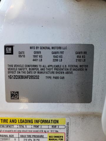 1G1ZC5EB0AF285232 - 2010 CHEVROLET MALIBU 1LT 白色 照片 13