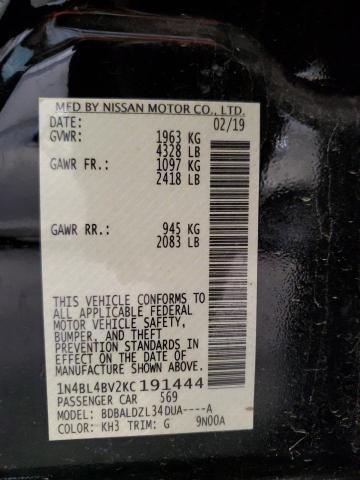 1N4BL4BV2KC191444 - 2019 NISSAN ALTIMA S BLACK photo 13