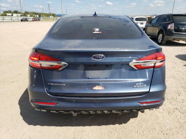 3FA6P0MU0KR110557 - 2019 FORD FUSION SEL BLUE photo 6