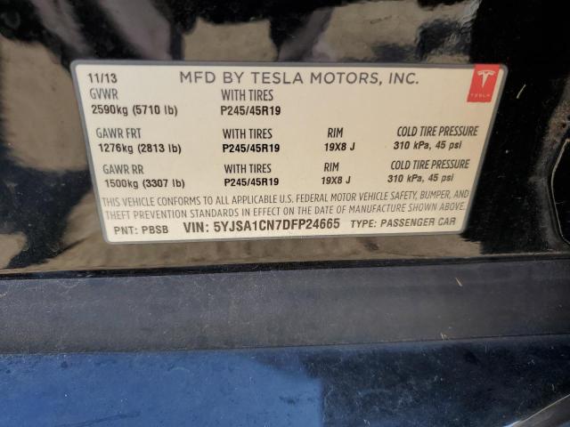 5YJSA1CN7DFP24665 - 2013 TESLA MODEL S BLACK photo 13