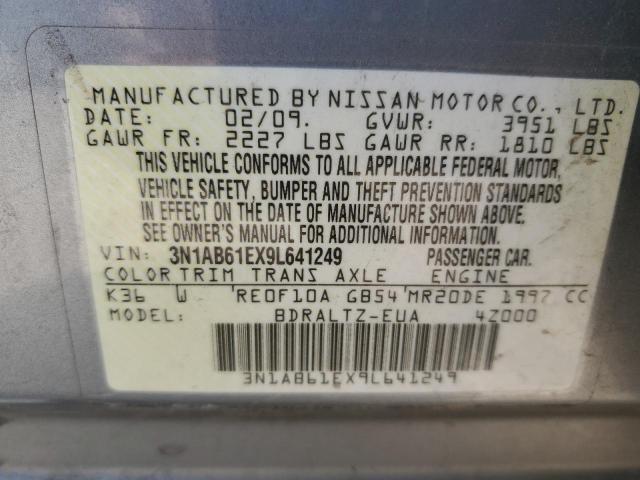 3N1AB61EX9L641249 - 2009 NISSAN SENTRA 2.0 SILVER photo 12