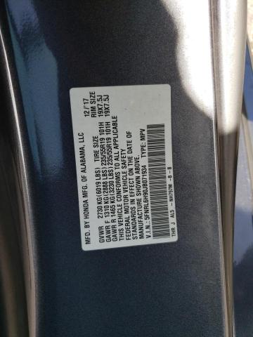 5FNRL6H90JB071934 - 2018 HONDA ODYSSEY ELITE Gris foto 12