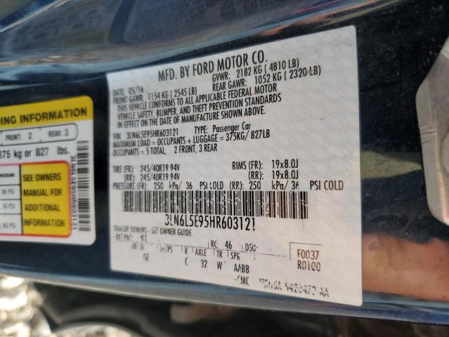 3LN6L5E95HR603121 - 2017 LINCOLN MKZ RESERVE ლურჯი ფოტო 12