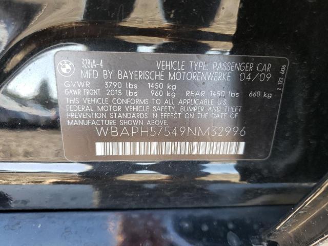 WBAPH57549NM32996 - 2009 BMW 328 I SULEV BLACK photo 12