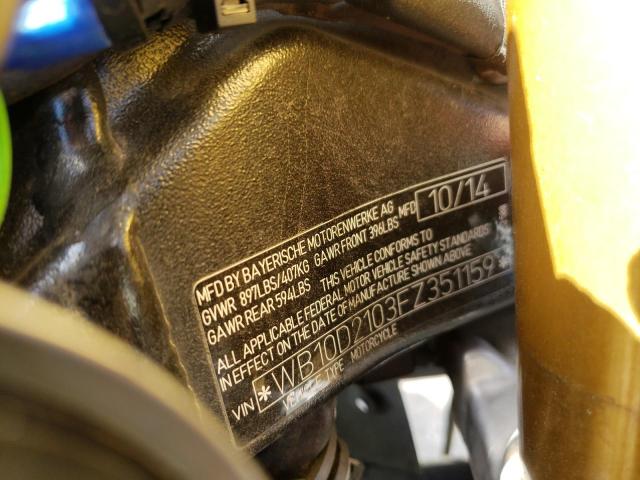 WB10D2103FZ351159 - 2015 BMW S1000RR RR BLACK photo 10